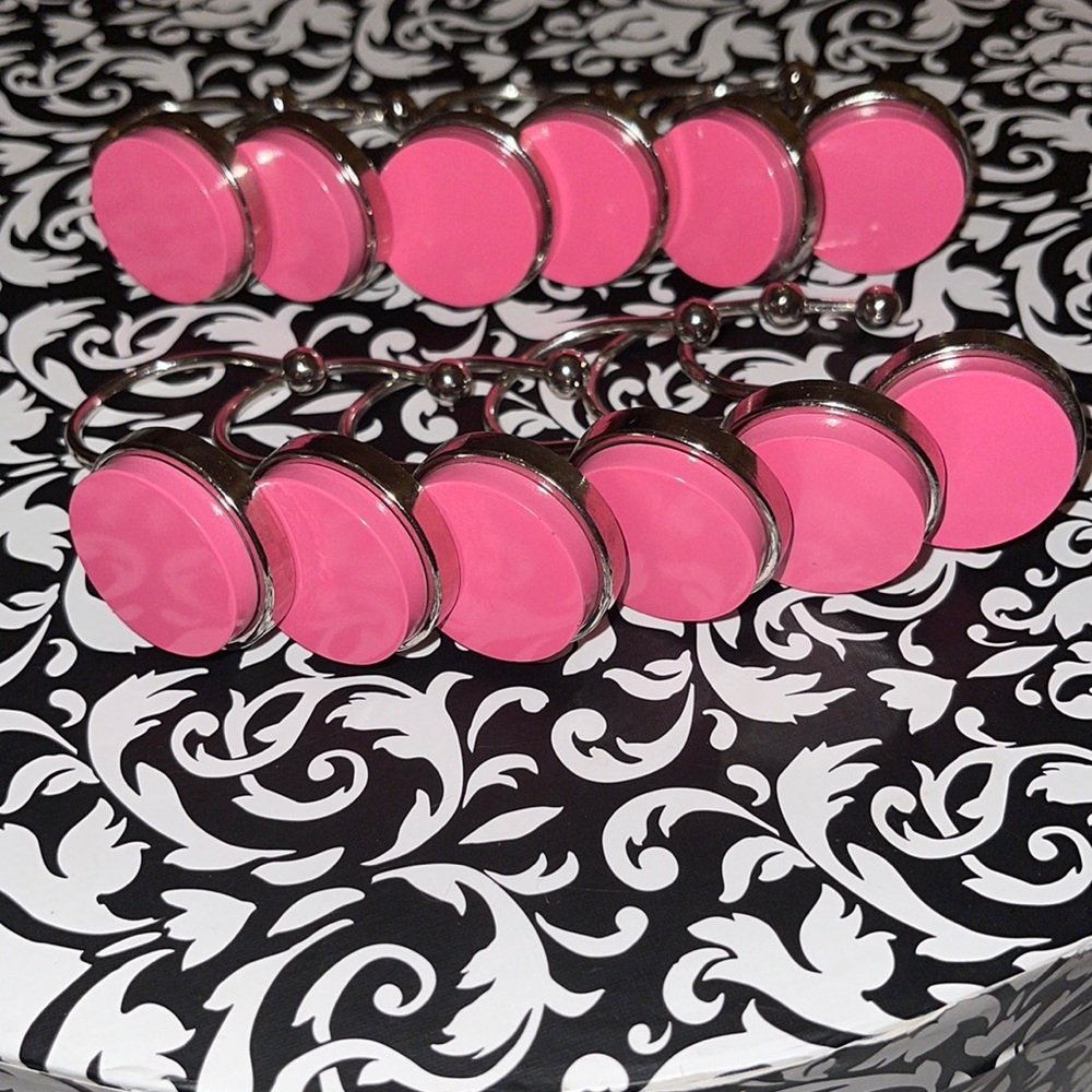 12 Pink Kate Spade shower, curtain rings